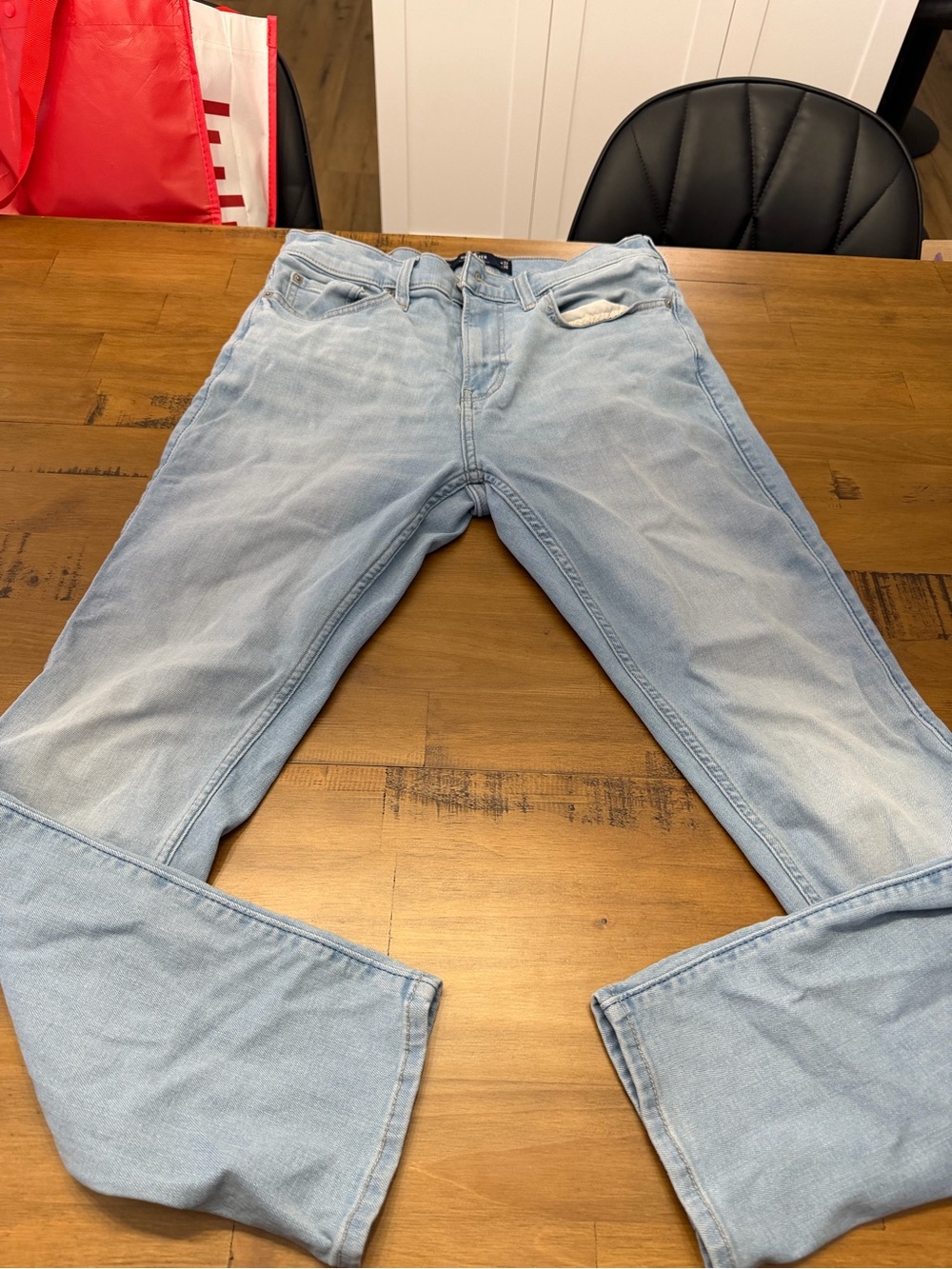 Hollister Men's Light Blue Bootcut Jeans